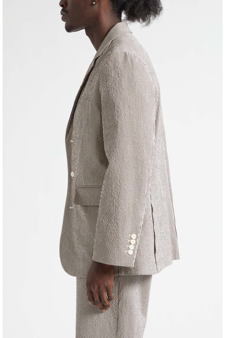 Café Stripe Cotton Stretch Seersucker Sport Coat, Alternate, color, BROWN WHITE