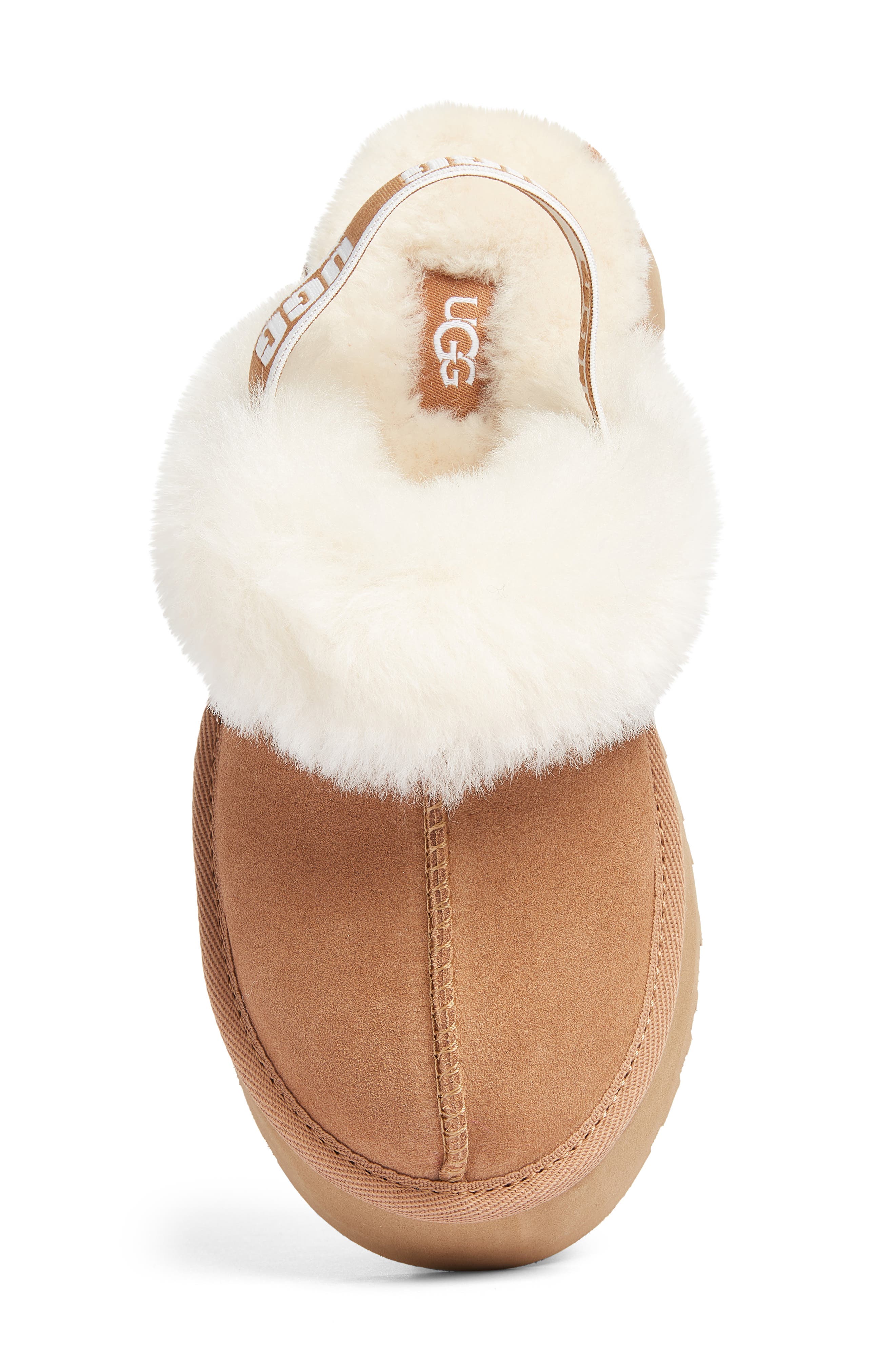 UGG<sup>®</sup> Kids' Funkette Genuine Shearling Slipper, Alternate, color, Chestnut