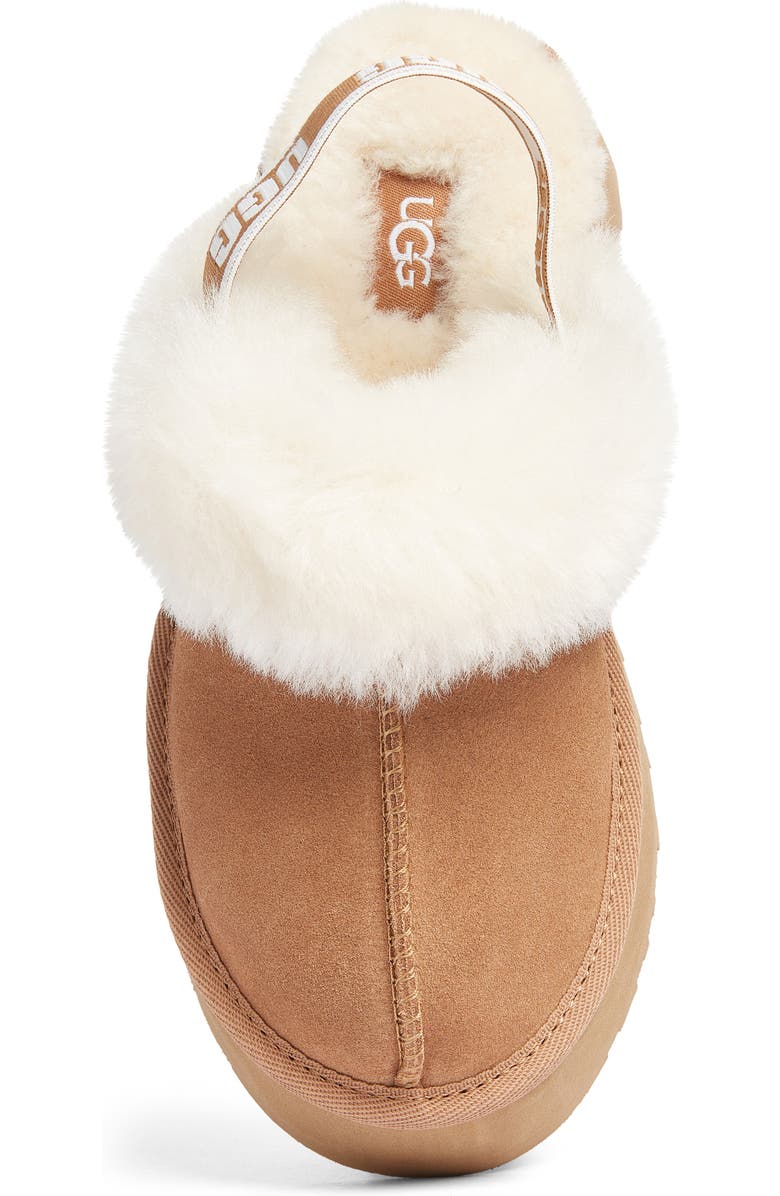 UGG<sup>®</sup> Kids' Funkette Genuine Shearling Slipper, Alternate, color, Chestnut