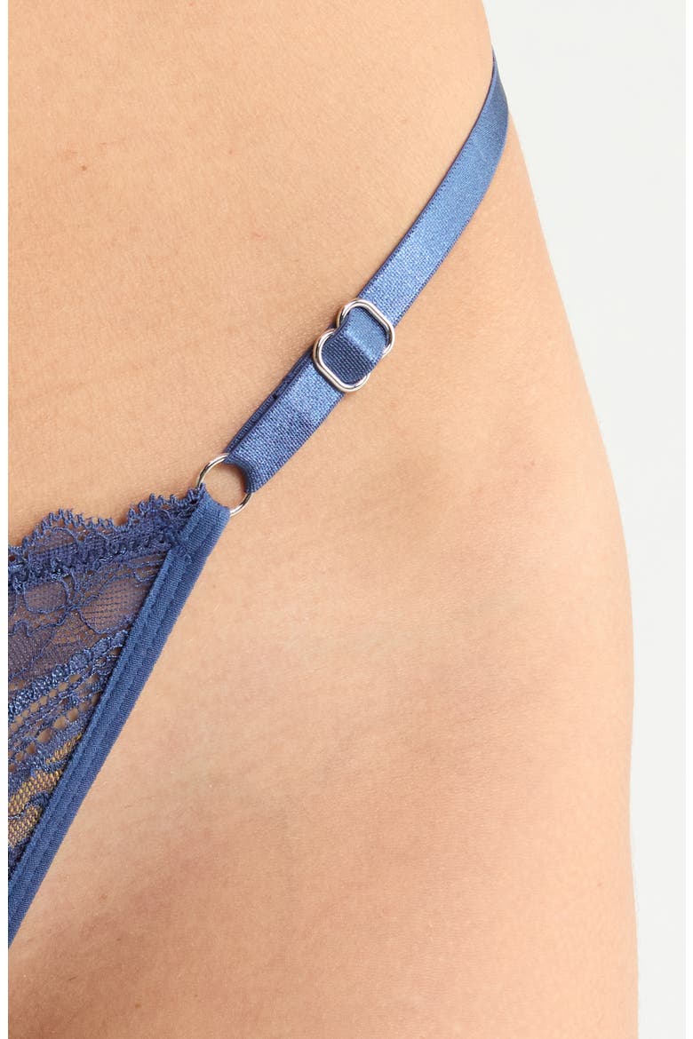Lace G-String, Alternate, color, DENIM BRASS