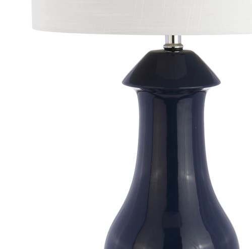 Jonathan Y Liberty 31in Ceramiccrystal Led Table Lamp In Navy/clear