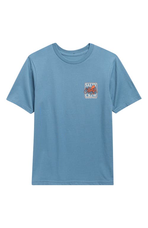 Salty Crew Kids' Slinger Cotton Graphic T-shirt In Blue