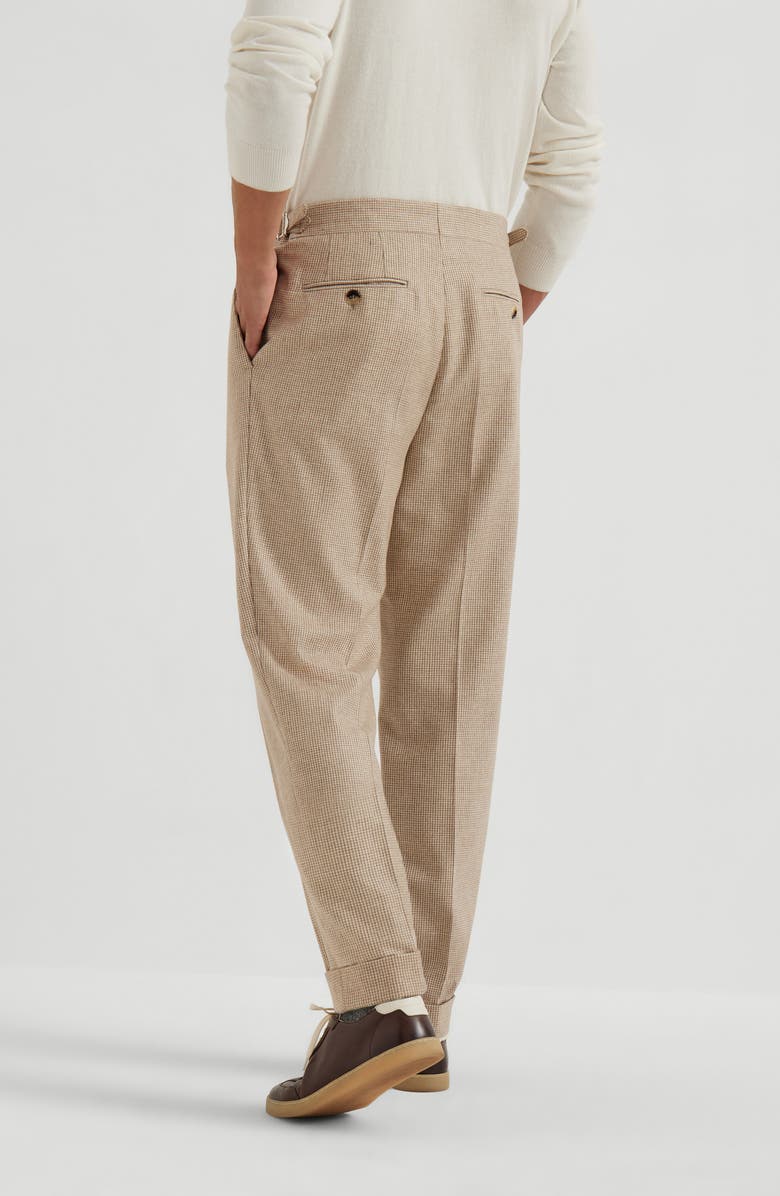 Brunello Cucinelli Houndstooth trousers, Alternate, color, Beige