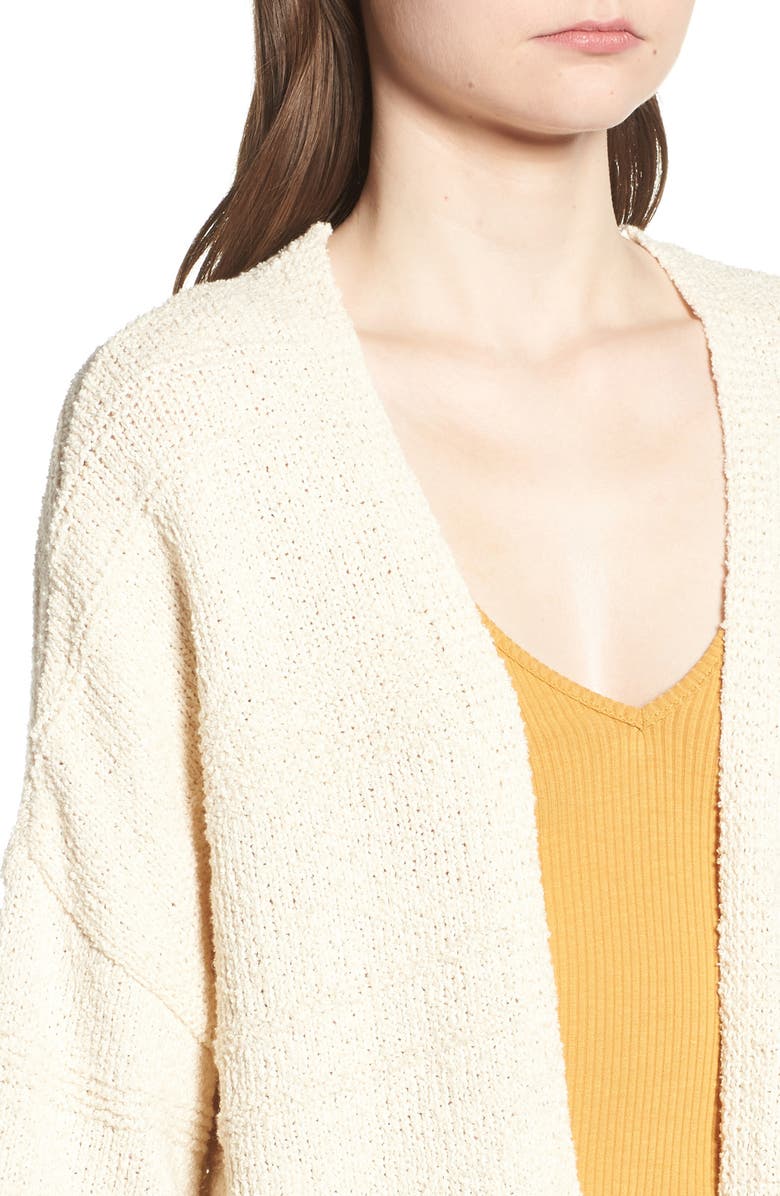 Topshop Natural Yarn Cardigan, Alternate, color, 