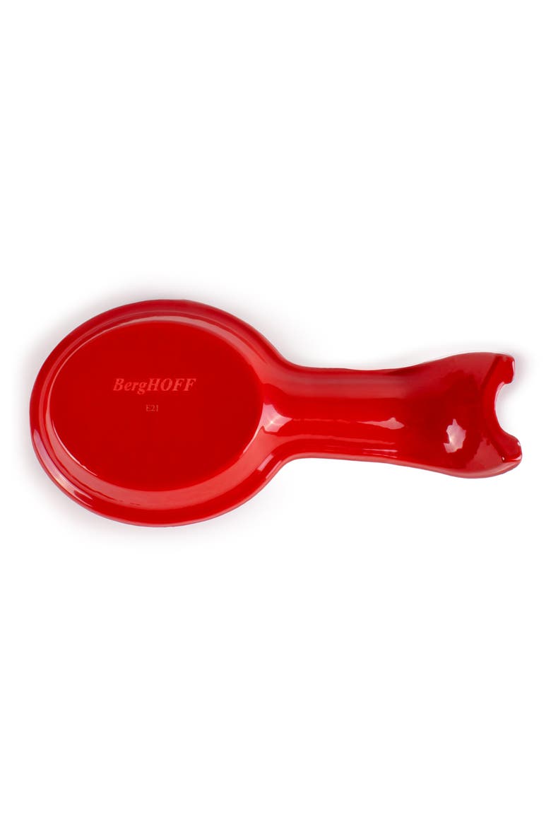 2-Piece Cast Iron Spoon Rest & Steak Press Set, Alternate, color, RED