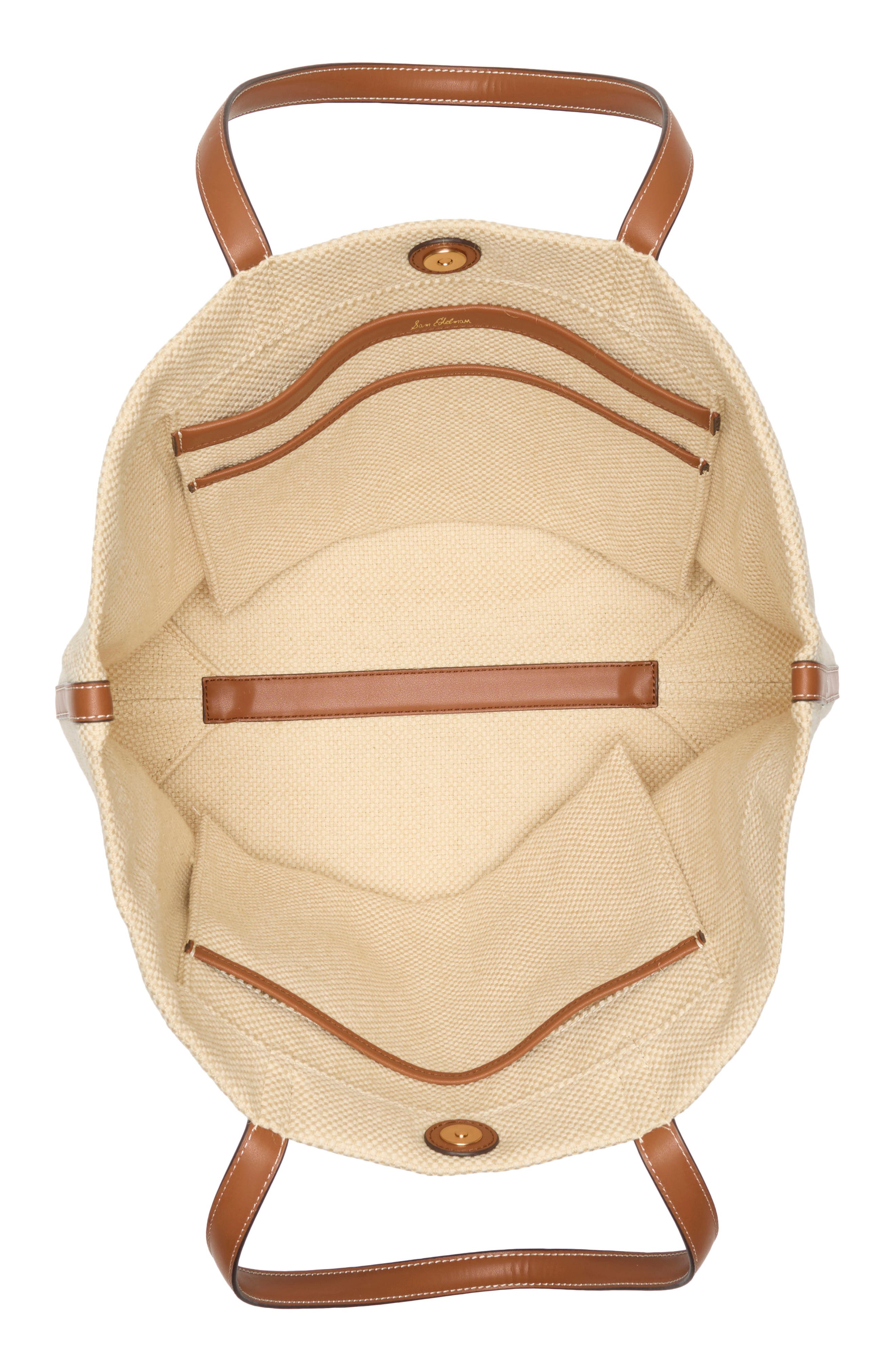 Sam Edelman Claire Classic Logo Tote Bag, Alternate, color, Cognac