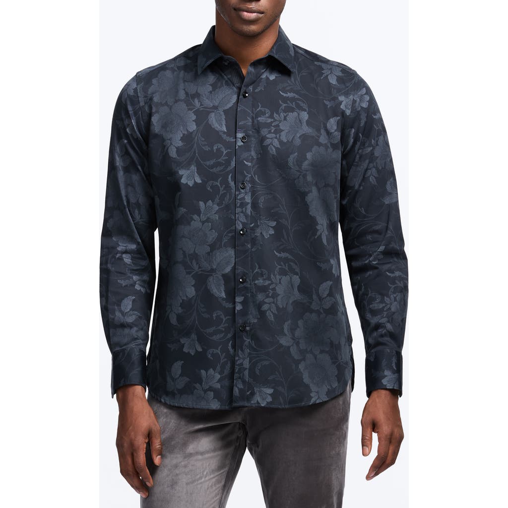 Robert Graham Barnsworth Floral Cotton Button-up Shirt In Blue