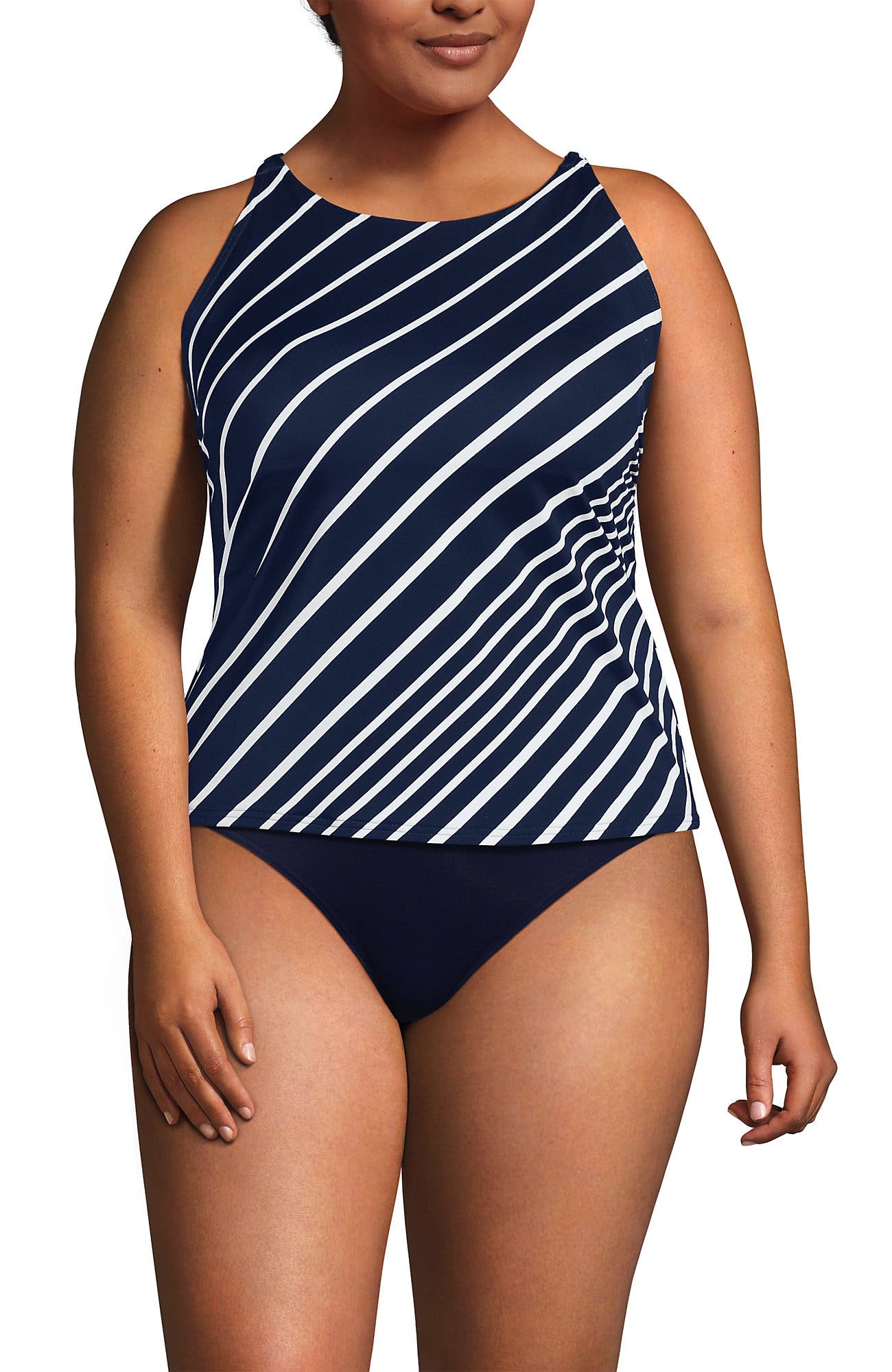 Navy/White Variegated Stripe