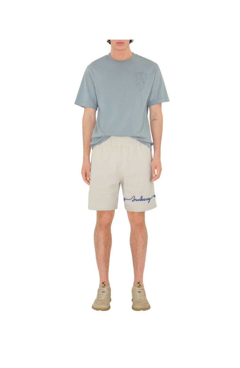 Burberry Knot Logo Cotton Shorts, Alternate, color, Sail