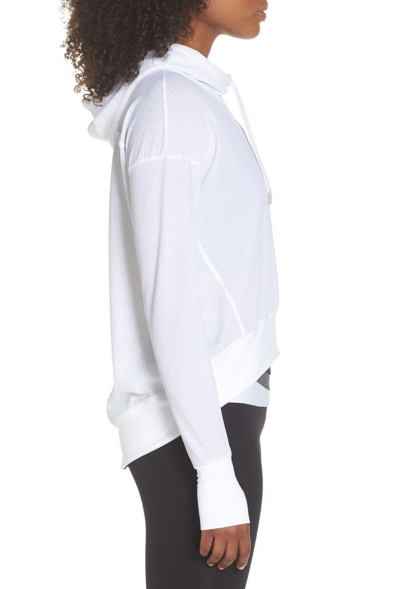 BoomBoom Athletica Bubble Mesh Hoodie, Alternate, color, WHITE