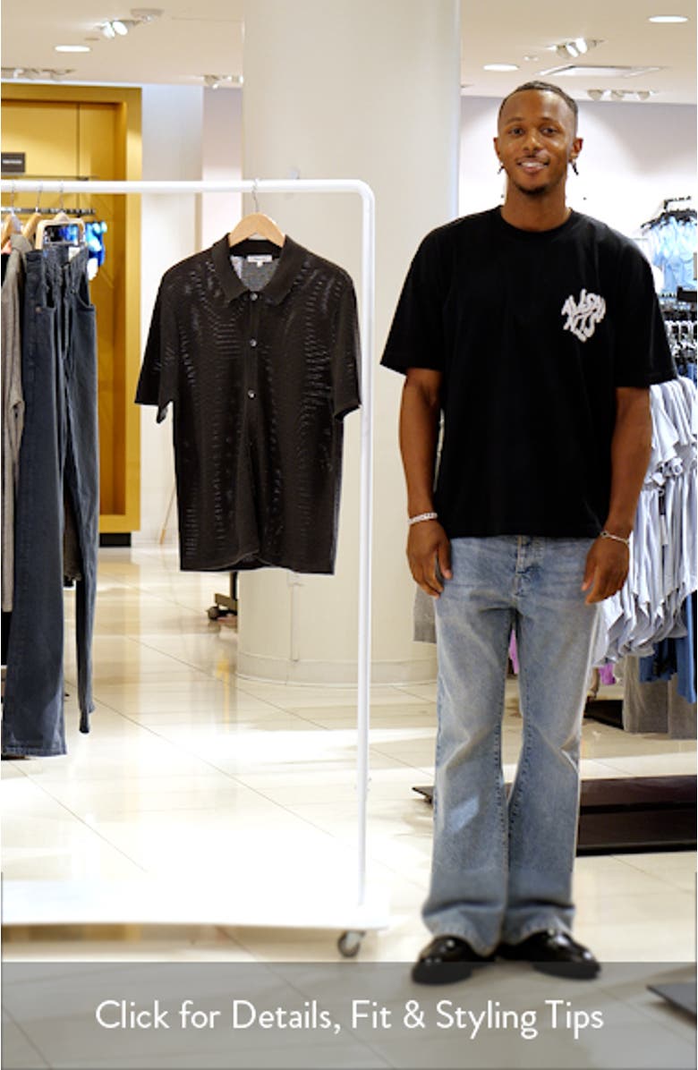 Short Sleeve Open Stitch Cotton Button-Up Shirt, sales video thumbnail