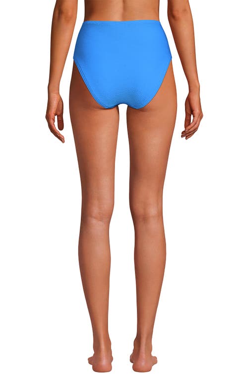 LANDS' END LANDS' END RIBBED SMOOTHING HIGH WAISTED BIKINI BOTTOMS