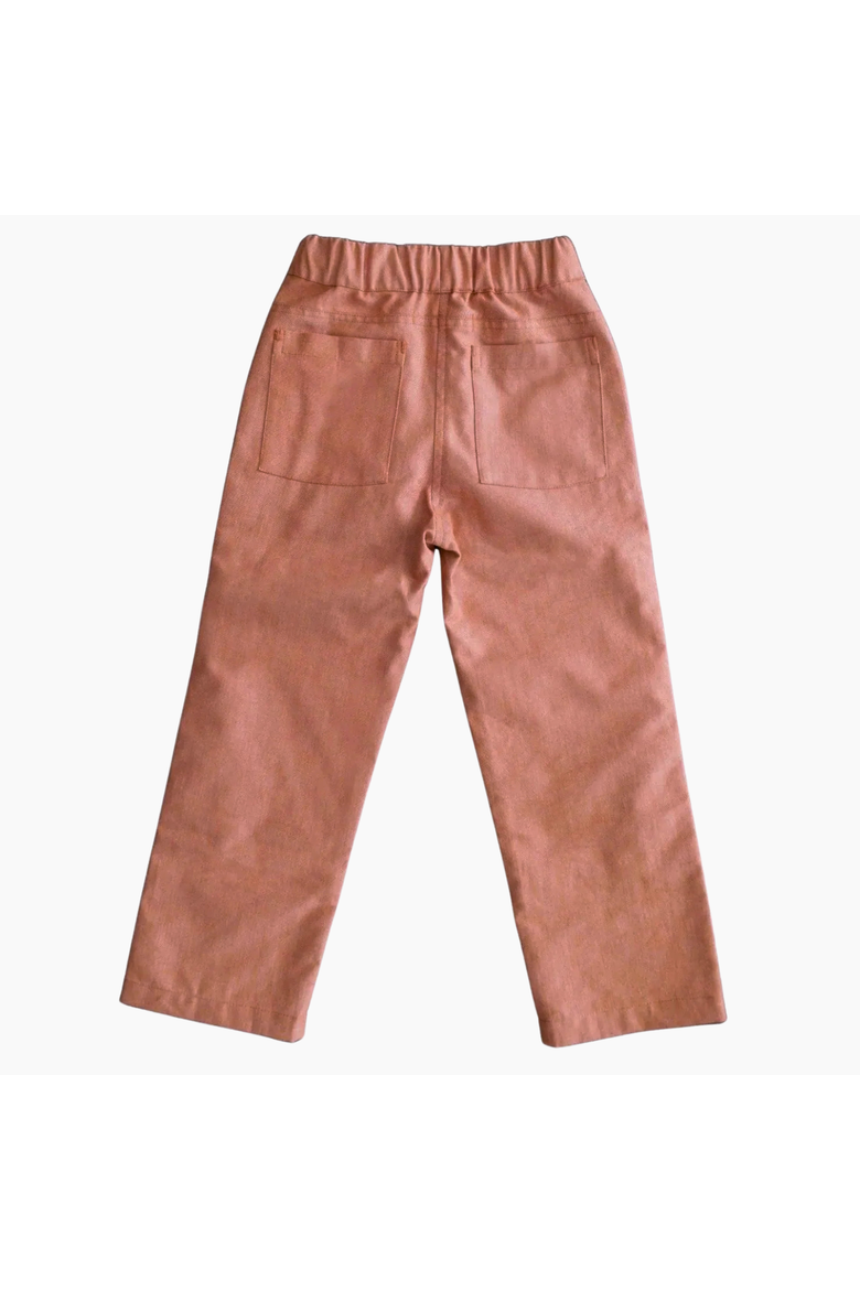 Kids’ Jules Organic Cotton Twill Pants, Alternate, color, Orange Chambray