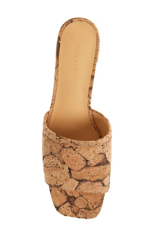 Chocolat Blu Cindy Slide Sandal In Gold Cork