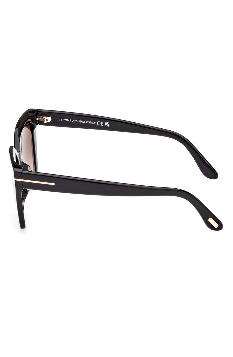 TOM FORD Winona 53mm Gradient Cat Eye Sunglasses, Alternate, color, Shiny Black / Gradient Rose