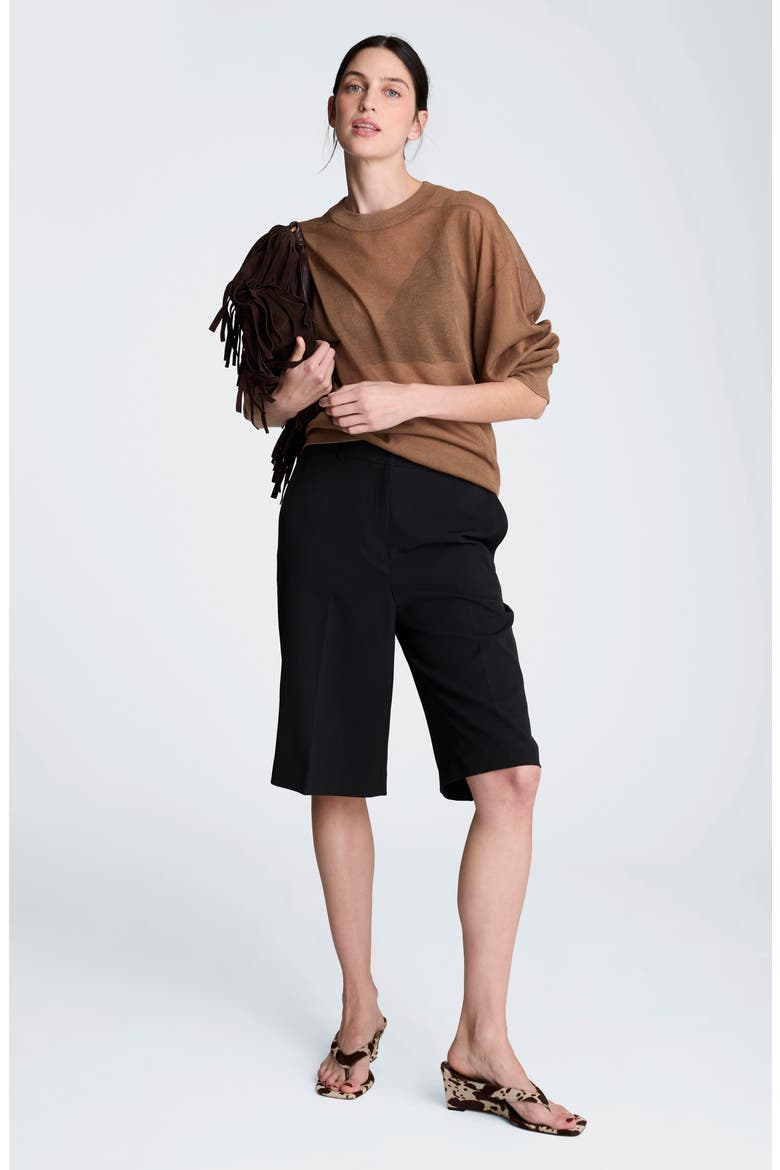 Sheer Crewneck Sweatshirt, Alternate, color, MESQUITE