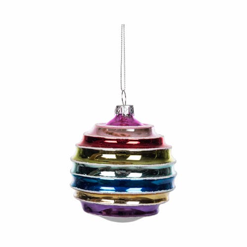 Carol & Frank Boho Stripe Ornament Set Of 3 In Multi