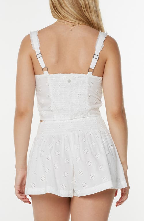 Roxy Hazel Lace-up Cotton Crop Tank In White