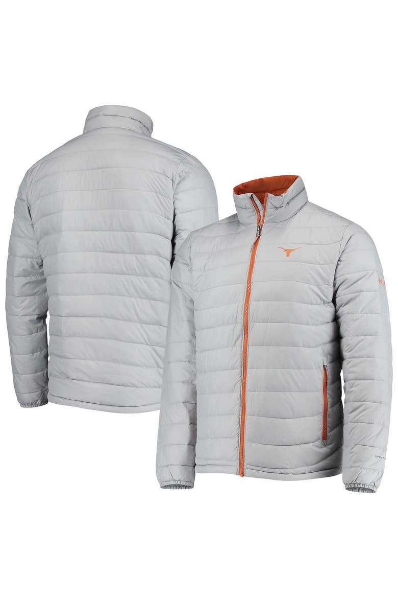 Men's Columbia Gray Texas Longhorns Powder Lite Omni-Heat Reflective Full-Zip Jacket, Main, color, Gray