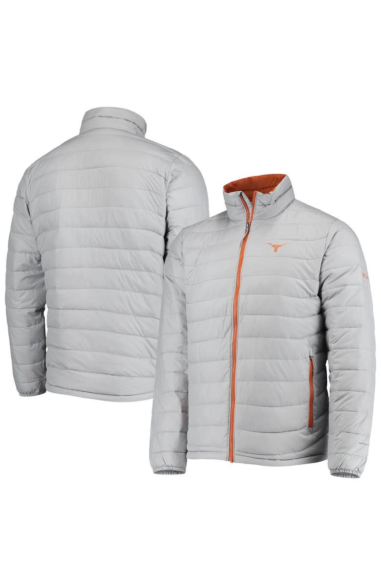 Columbia Men's Columbia Gray Texas Longhorns Powder Lite Omni-Heat Reflective Full-Zip Jacket, Main, color,