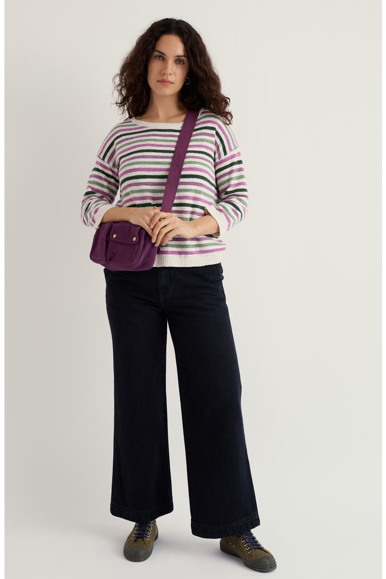 Knavock Stripe Organic Cotton & Linen Sweater, Alternate, color, KNIT MINI CORNISH VERBENA MIX