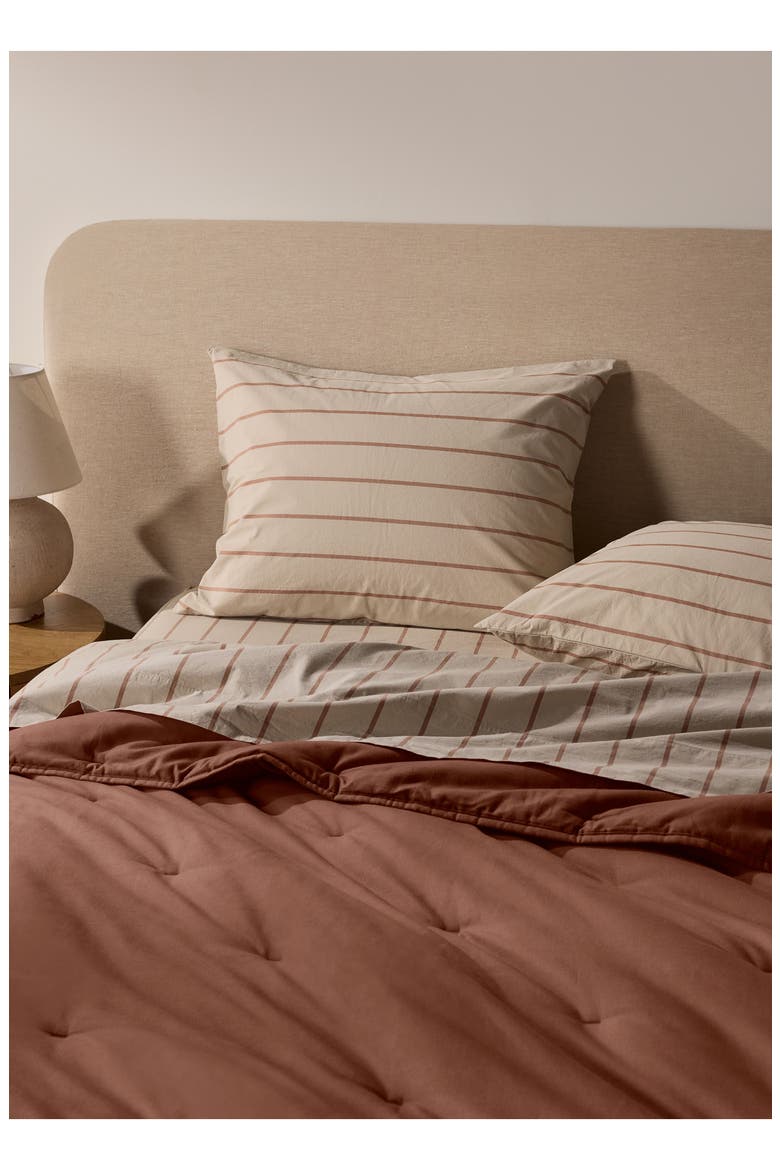 BRUSHED COTTON BED SET, Alternate, color, LATTE/CINNAMON