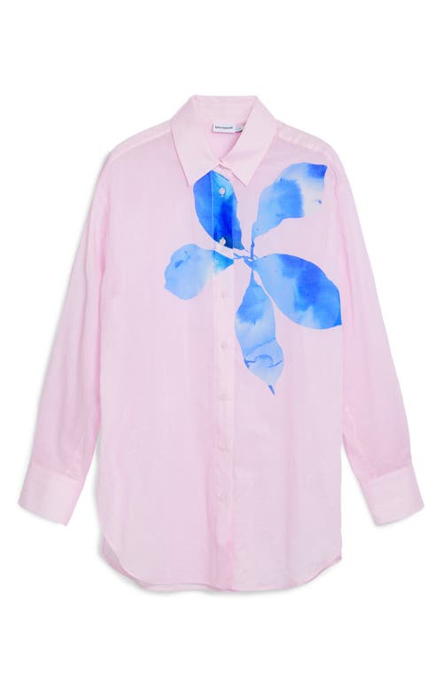 Desigual Relaxed Fit Cotton Button-up Shirt In Pink