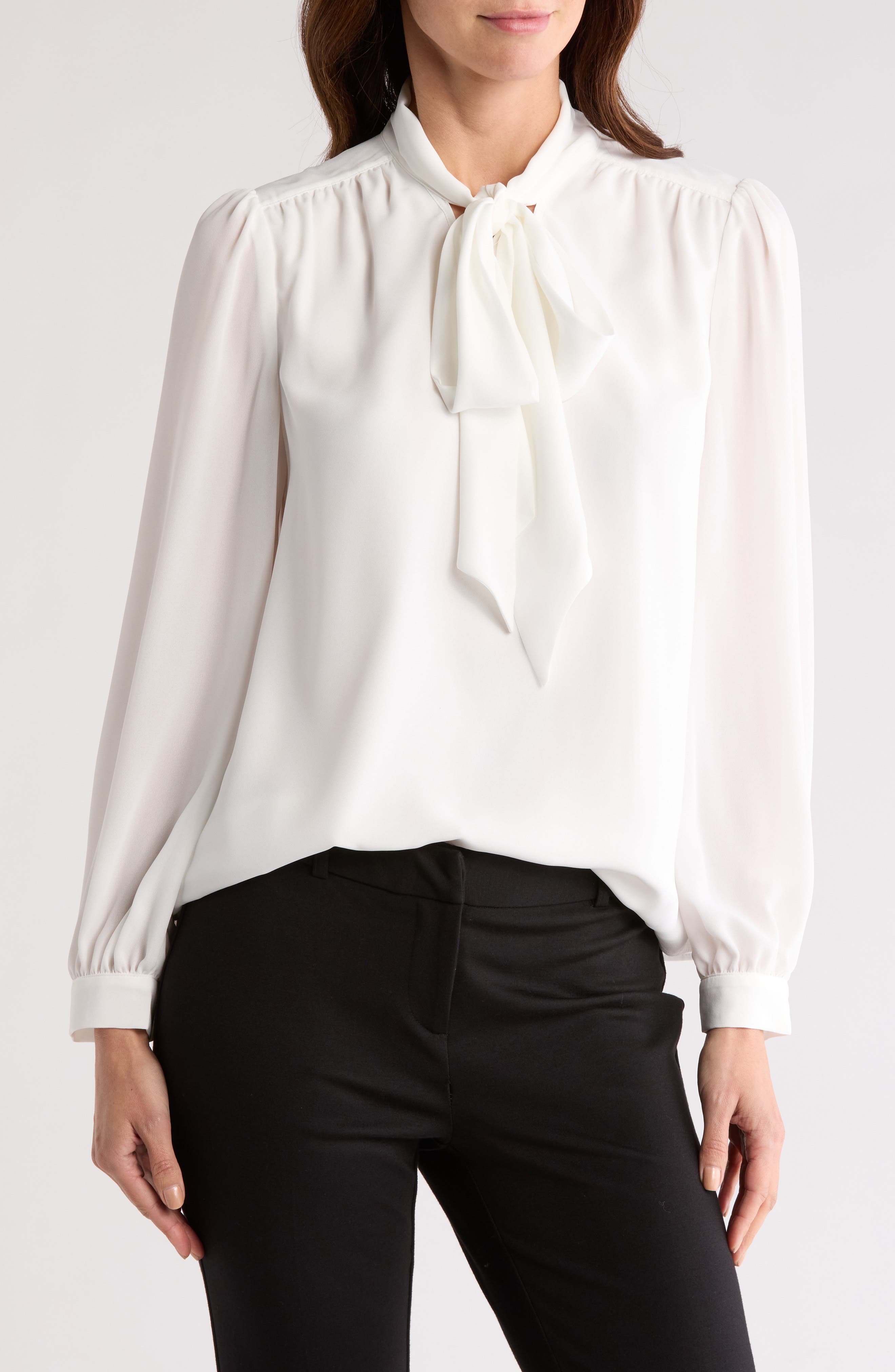 Gemma + Jane Tie Neck Georgette Top