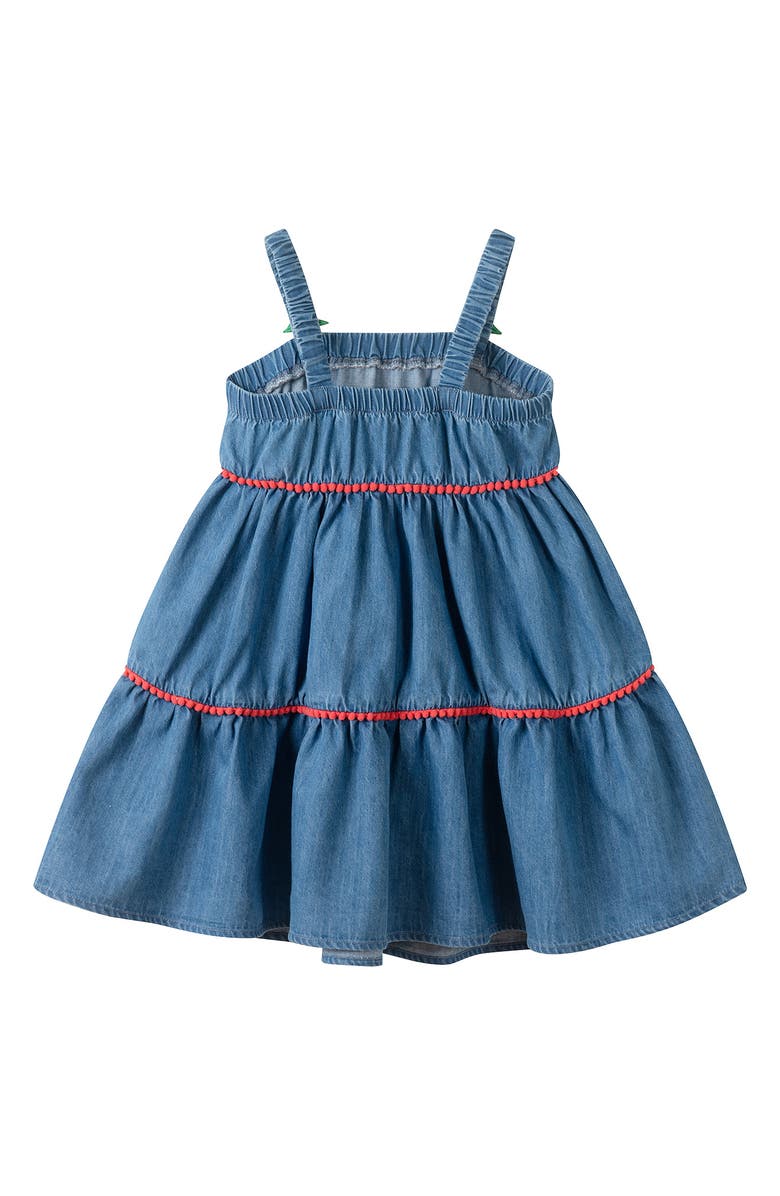 Andy & Evan Kids' 3D Cherry Icon Chambray Tiered Dress, Alternate, color, Blue Cherry