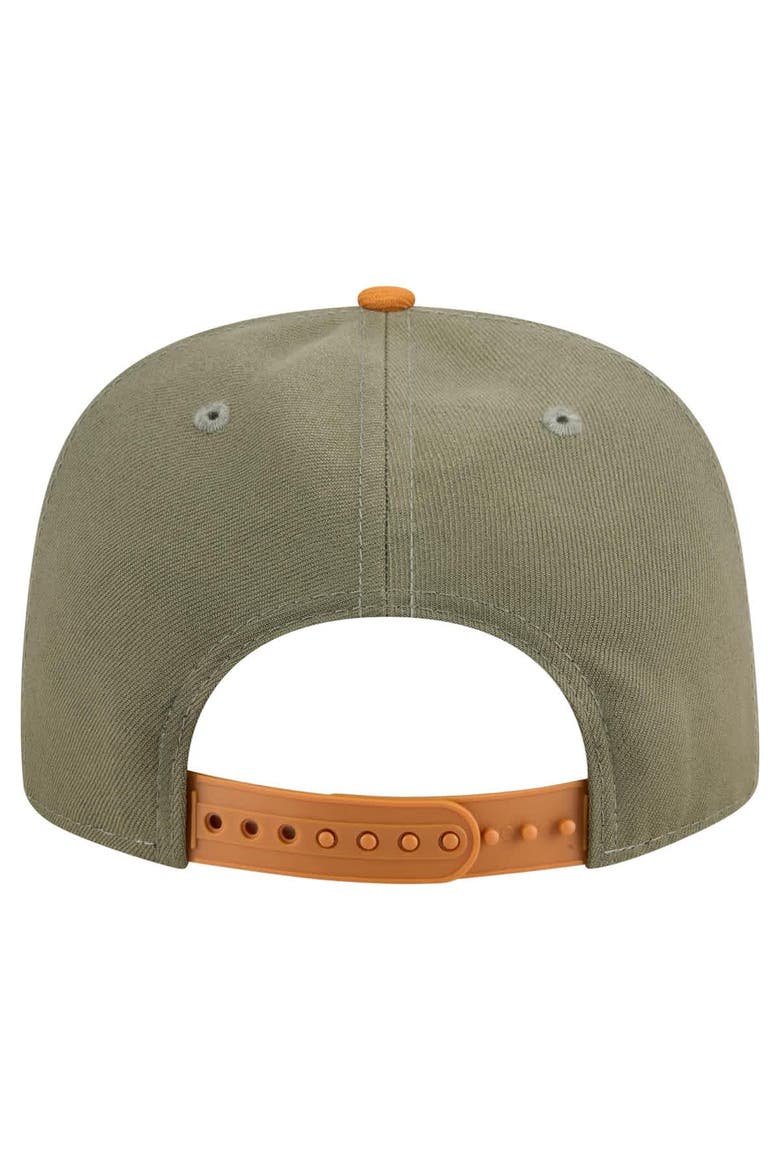 Men's New Era Olive/Brown Dallas Cowboys Two-Tone A-Frame 9FIFTY Snapback Hat, Alternate, color, Olive