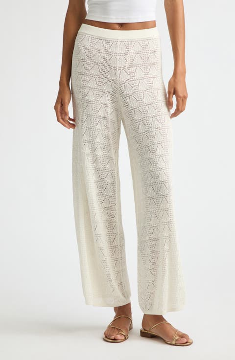 Egeo Pointelle Knit Pull-On Pants