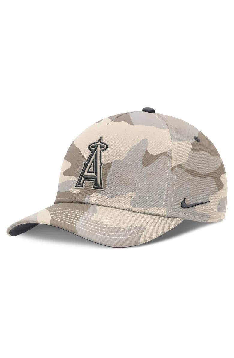 Nike Men's Nike Natural Los Angeles Angels Camo Pack Rise Adjustable Hat, Main, color, Natural