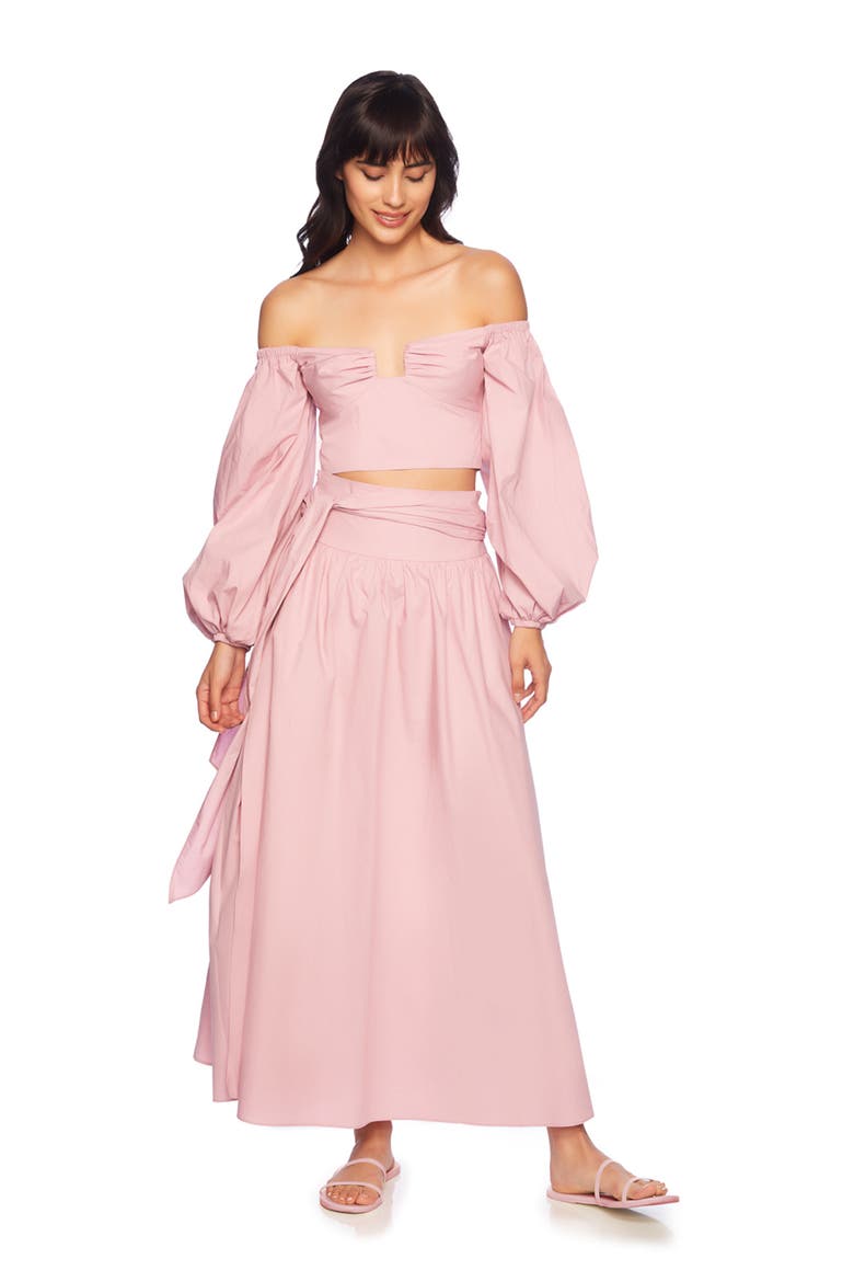 Poplin Wrap Maxi Skirt, Alternate, color, COTTON CANDY