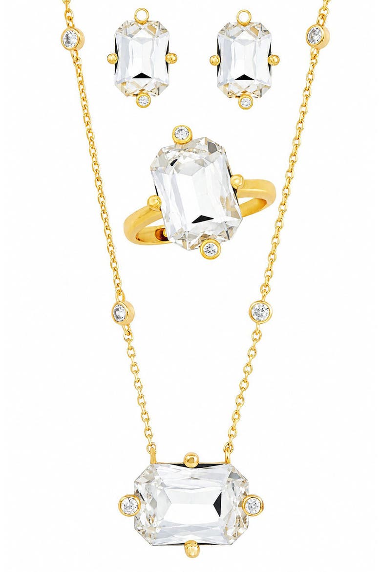 3-Piece Cubic Zirconia Jewelry Set, Alternate, color, YELLOW