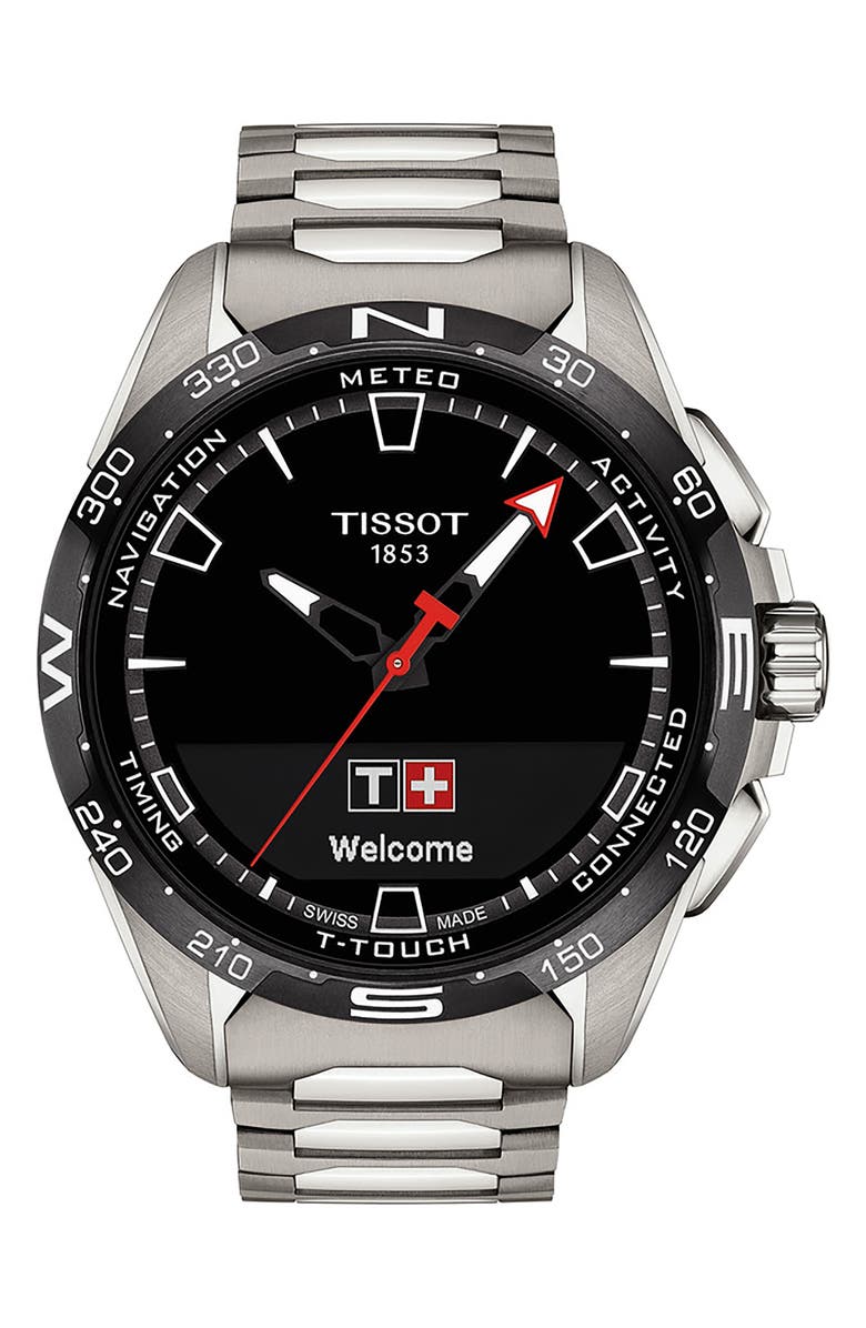 Tissot T-Touch Connect Solar Smart Bracelet Watch, 47.5mm, Main, color, Silver