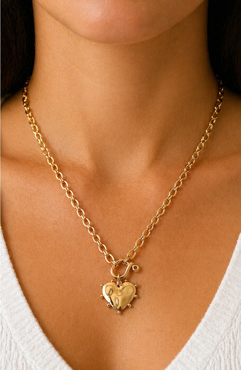 Erin McDermott Jewelry Heart of Gold Necklace, Alternate, color,