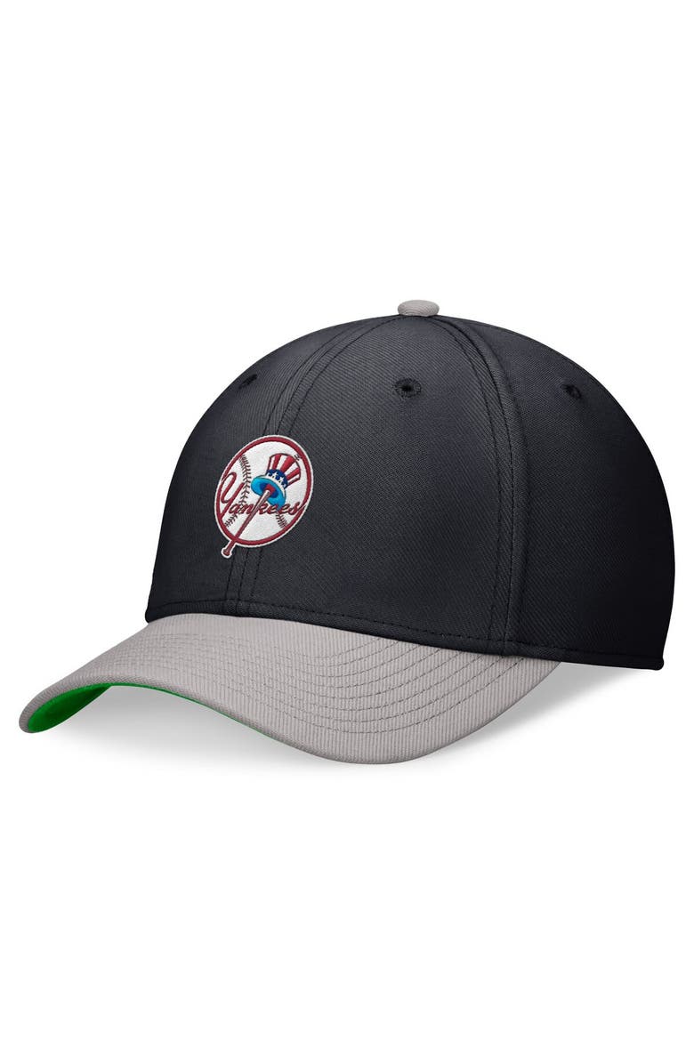 Nike Men's Nike Navy/Gray New York Yankees Cooperstown Collection Rewind Swooshflex Performance Hat, Main, color, 