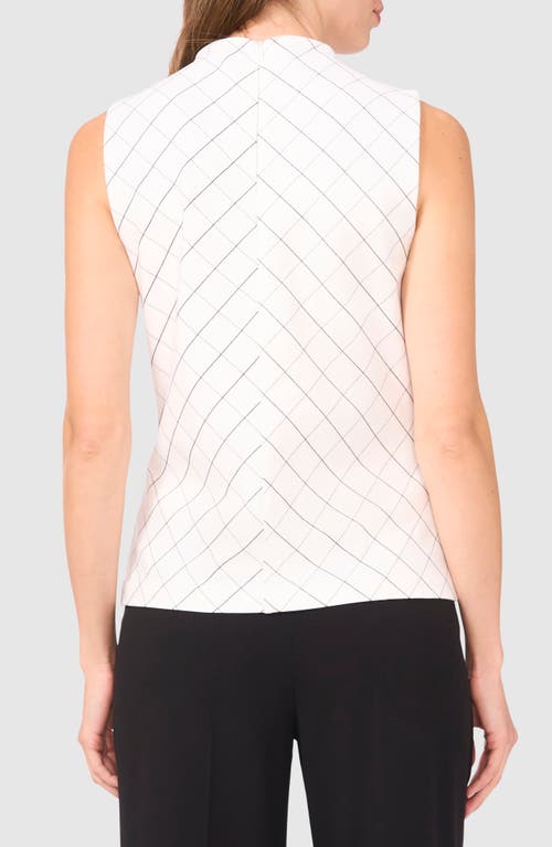 Halogenr Halogen(r) Print Mock Neck Sleeveless Ponte Top In New Ivory