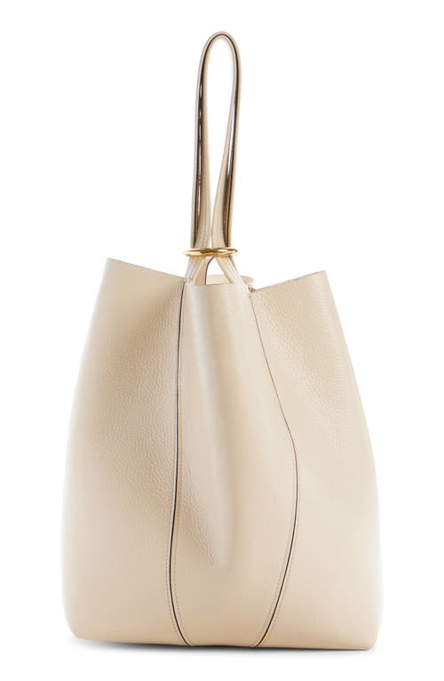 Chloé Spin Leather Tote In Sweet Beige