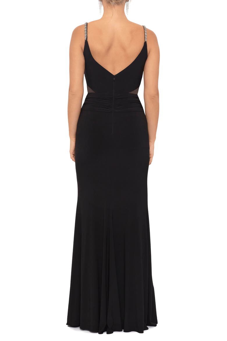 Mesh Inset Gown, Alternate, color, BLACK