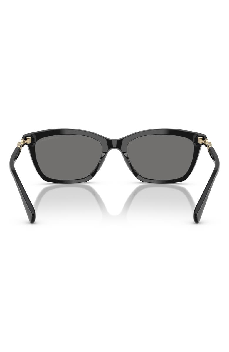 Emporio Armani 54mm Cat Eye Sunglasses, Alternate, color, Shiny Black / Dark Grey Polar