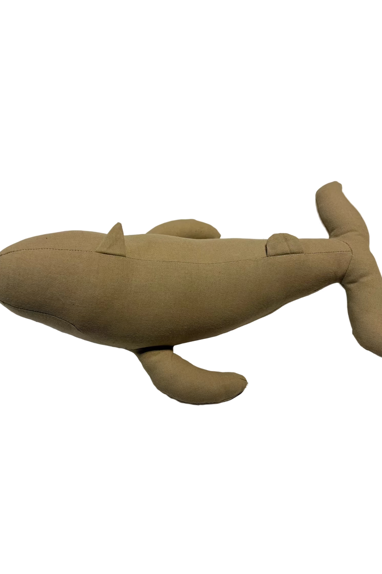 Vintage Fabric Stuffed Whale, Main, color, Tan