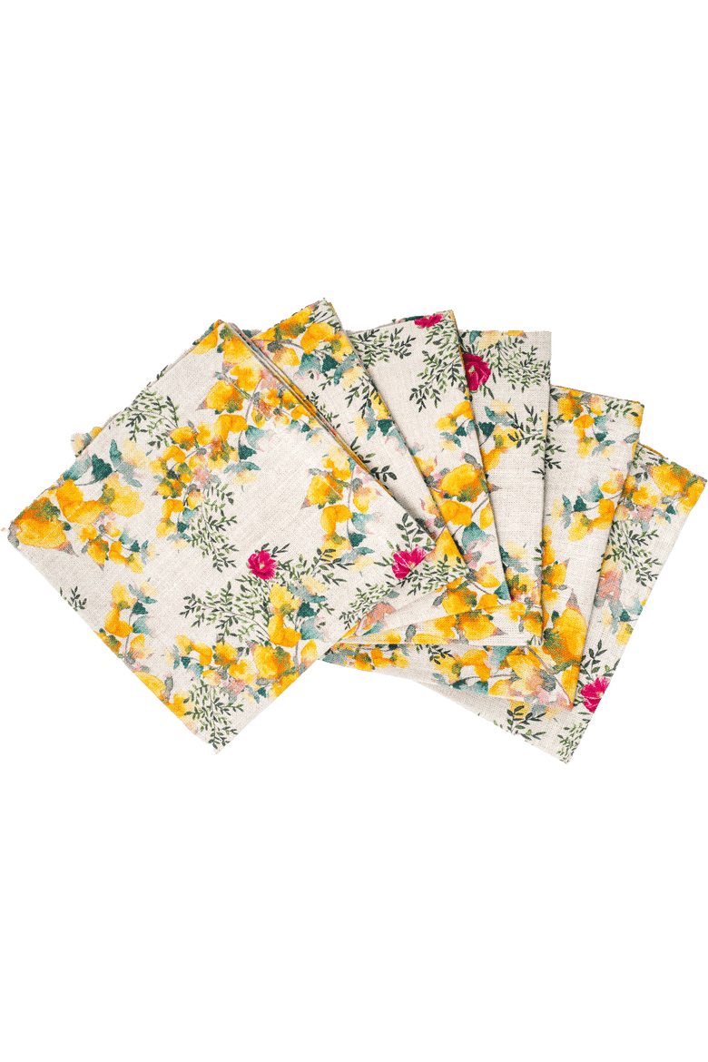 6 Organic Linen Napkins, Main, color, Saint Valentine