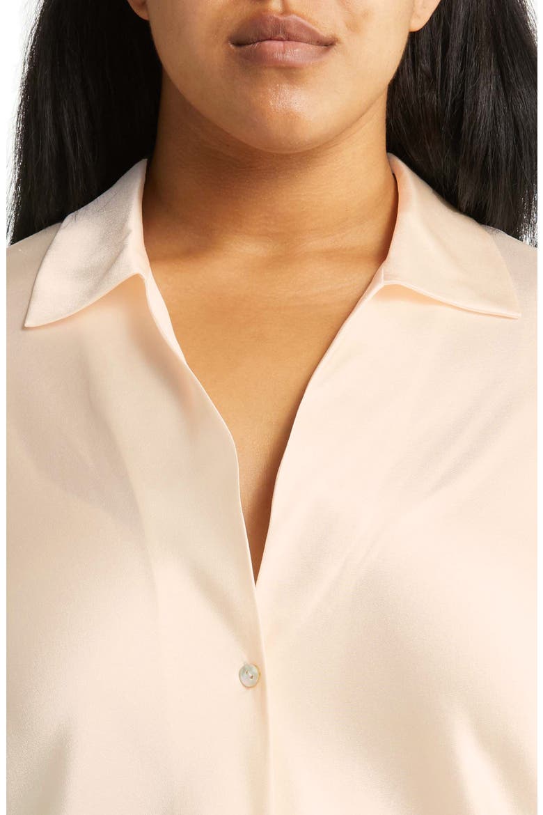 Fitted Silk Button-Up Blouse, Alternate, color, CHIFFON