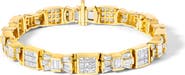 Haus of Brilliance 14K Yellow Gold 9.0 Cttw Diamond Alternating Bow and Box Link Bracelet