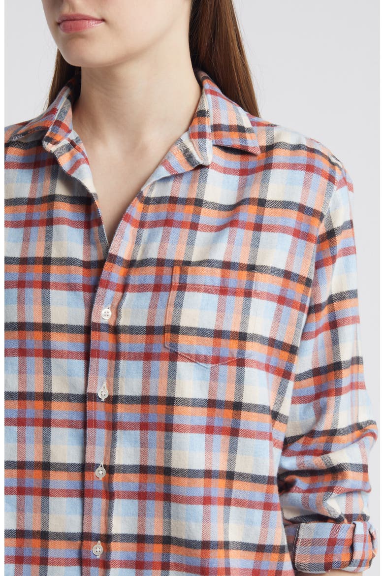 Eileen Relaxed Button-Up Shirt, Alternate, color, WHITE BLACK RED PLAID