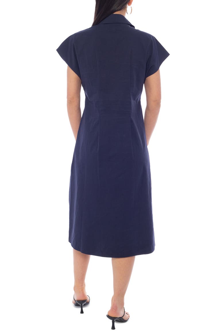 Embroidered Short Sleeve Midi Shirtdress, Alternate, color, NAVY