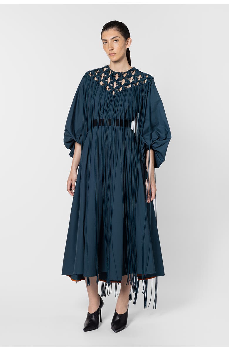 Roksanda Miel Crochet Cotton Dress, Main, color, Dark Teal