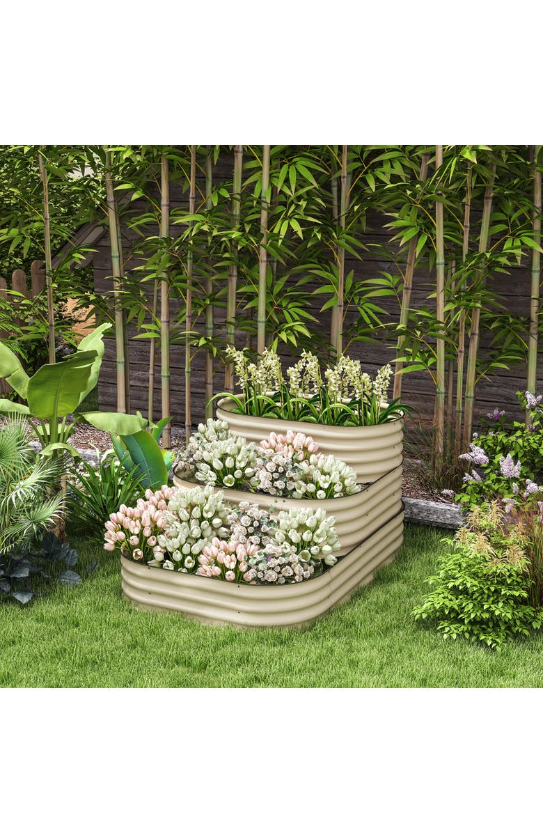 Outsunny Patio Garden Bed, Alternate, color, Cream White