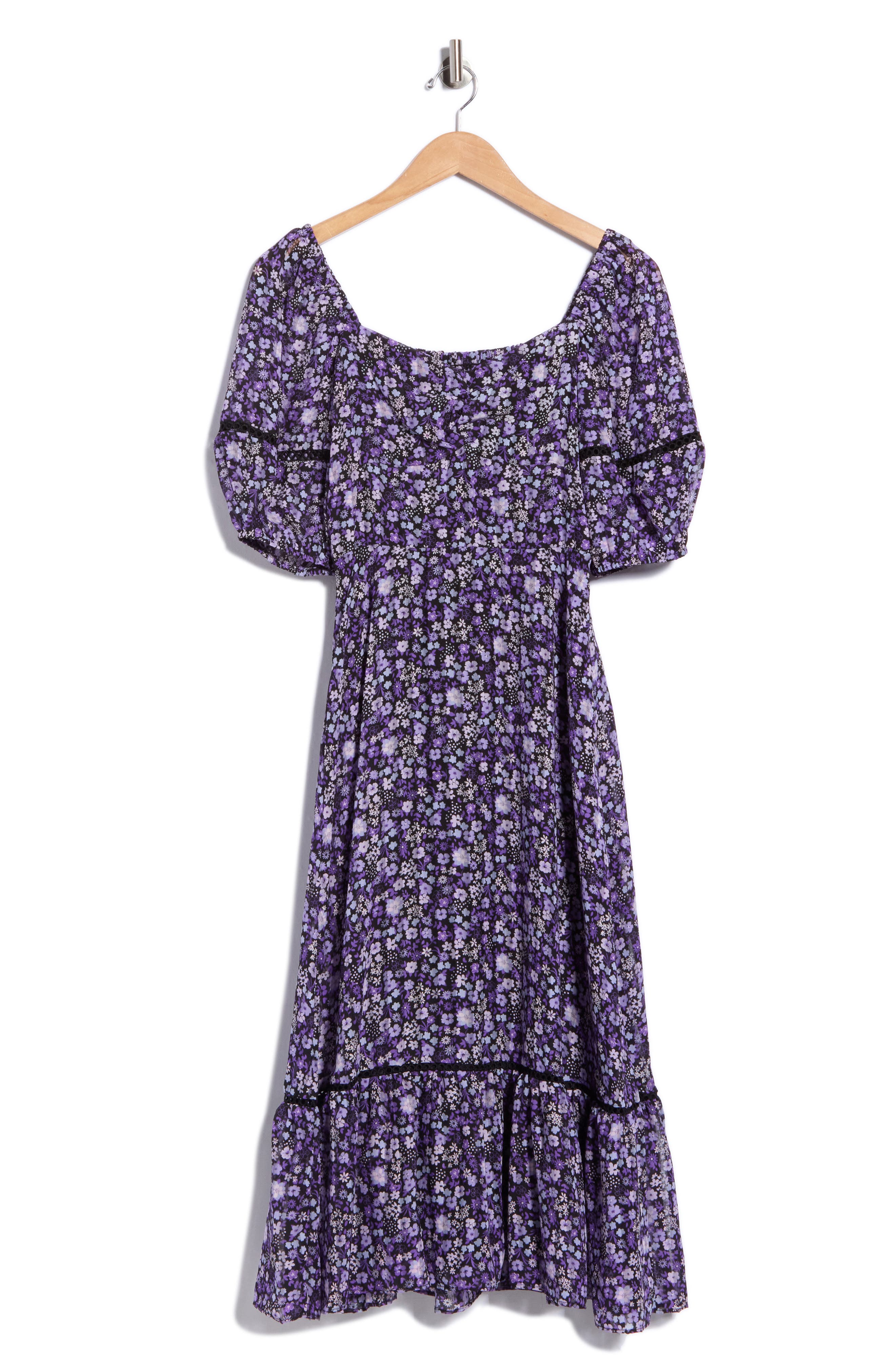 Chloe Floral Puff Sleeve Midi Dress